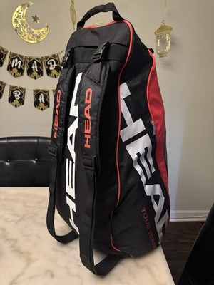 HEAD Tour Team Tennis Bag Backpack Racquet Bag 9R   Black/Red