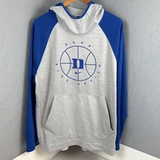 Nike Duke Blue Devils Basketball Hoodie Mens Large Gray Sweatshirt Spotlight