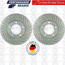 FÜR PORSCHE BOXSTER S CAYMAN 2.9 3.2 3.4 R GELOCHTE DEUTSCHE BREMSSCHEIBEN HINTEN 299mm