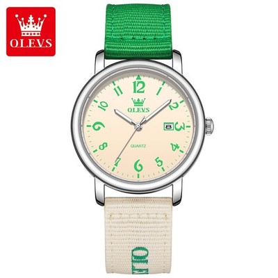 Olevs Quartz Women s Men s Unisex Watch, Nylon strap, Waterproof, Date Display