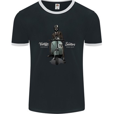 Vintage Scooter Nostalgie Speed Shop Herren Ringer T-Shirt FotL