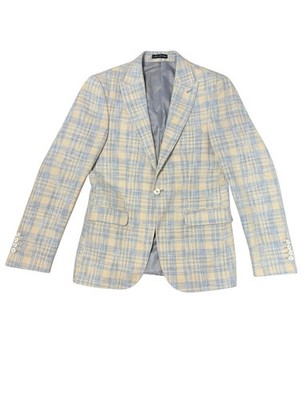 Renzo Martinelli Plaid Prom Blazer Sport Coat Size EU 46 Slim Fit Drop 6