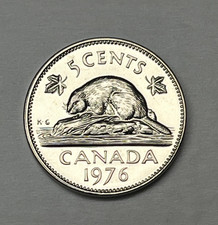 CANADA 1976 Nickel 5 Cents Royal Canadian Mint UNC plucked from a Mint Set