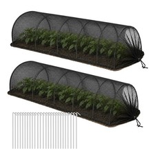 Garden Plant Grow Tunnel Allotment Protector Mesh Veg Greenhouse Black Mesh 3m