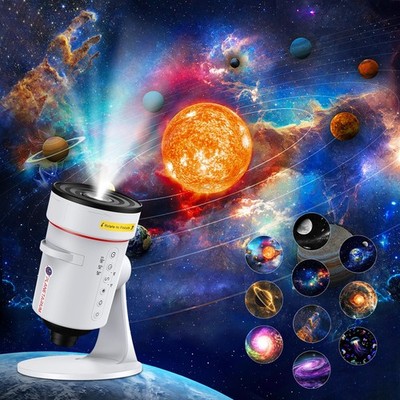 Galaxy Projektor, 4K HD Realistic Star Planetarium Projektor mit 10 Filmscheiben,