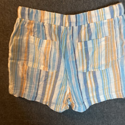 Briggs Blue Stripe Women's Medium Shorts Drawstring Pockets - Picture 7 of 11