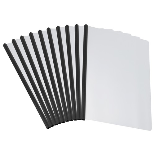 20 Piezas Cubiertas de Informe Transparente con Barra Deslizante, 15mm 135 Hojas Capacidad, Negro