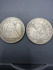 1871 And 1872 Seated Liberty Novelty Coins 22g Each