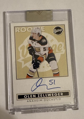 #ad 2024 25 Upper Deck Clear Cut Olen Zellwwger Rookie Vintage Auto VA OZ $22.60