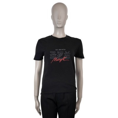 72692 auth SAINT LAURENT black 2019 CALL ME AFTER MIDNIGHT T-Shirt Shirt XS