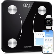 INSMART Smart Scale for Body Weight,Accurate Digital Bathroom Scale,12x12 inc...