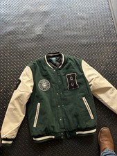 Letterman Stranger Things Hawkins Stadium Varsity Jacket With Leather Sleeve