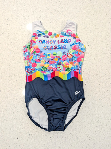 COMPETITION GK ELITE Gymnastics Dance Leotard Medium AM CANDYLAND CLASSIC 🍭🍬