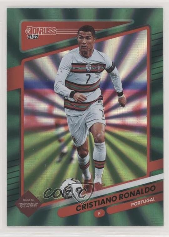 2021-22 Panini Donruss Road to Qatar Holo Green Laser Cristiano Ronaldo #116
