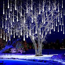 Luces de Navidad Exterior, 8 Tubos Luces de Lluvia de Meteoros LED Nieve Caída Hicelo C