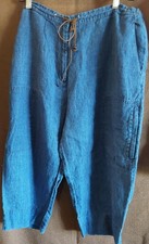 Ralph Lauren Cropped Pants in 100 Linen In Blue, 16