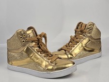 Pastry Pop Tart Women's Metallic Gold Glitter High Top Dance Sneakers Size 8.5