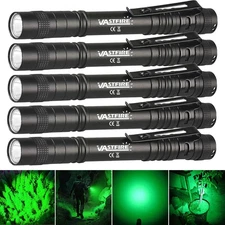 5pcs Zoomable Green Light Penlight Scalable Clip Green Light Flashlight