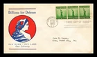 US COVER WORLD WAR II NATIONAL DEFENSE FDC SCOTT 899 PATRIOTIC LINPRINT
