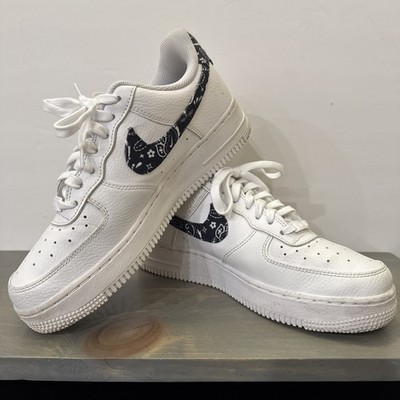 Nike Air Force 1 Low 07 Essentials Black Paisley Women Shoes Sz 