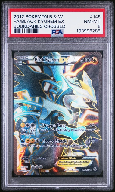 2012 POKEMON BLACK & WHITE BOUNDARIES CROSSED FULL ART/BLACK KYUREM EX PSA 8