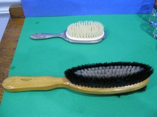 VINTAGE SHOE OR CLOTH BRUSH WEST GERMANY METAL ORNATE HAIR BRUSH
