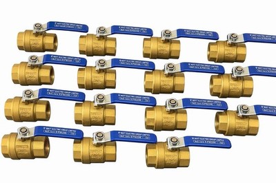 Lot of 12 Brass Ball Valves 3/4'' DN20 PN16 Female Thread Shut Off Valve NEW