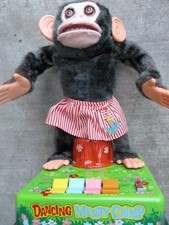 Vintage CK Japan Dancing Merry Adorable Female Jolly Chimp Monkey w/Box Works