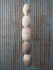 5 Old Fish Net Floats 27 Inches Long Fishing Buoys Bouys Tiki Hut Bar  -(SF121)