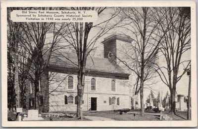 c1940s SCHOHARIE, New York Postcard ''Old Stone Fort Museum'' Dexter Press -UNUSED