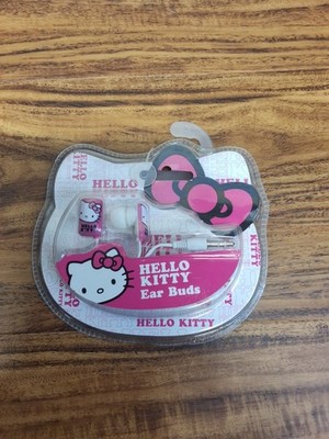 NEW Hello Kitty Ear Bud Headphones Sanrio Sakar 2011 Wired/Corded 2000s Y2K