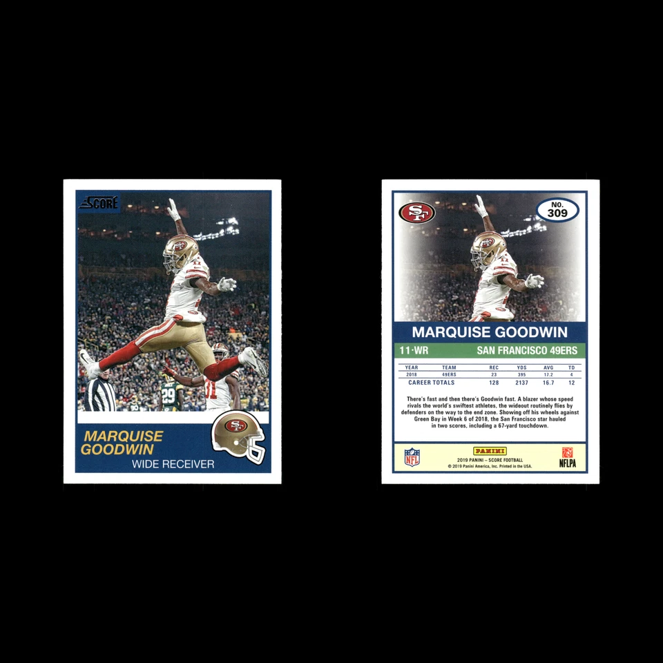 Marquise Goodwin #309 2019 Score San Francisco 49ers Football Card NFL - Image 3 of 3