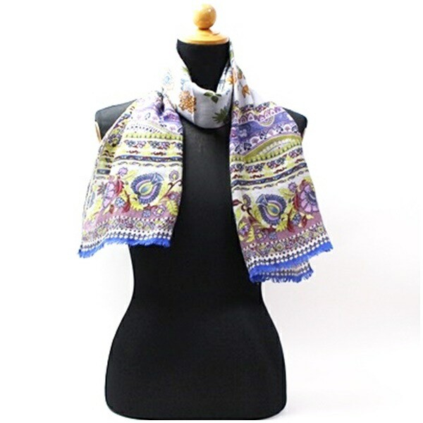 Authentic Etro wool and silk rectangular stole in… - image 1