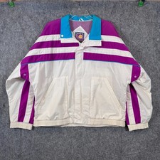 Vintage 90s Reebok Courts in Session windbreaker Jacket Mens Large Purple Tennis