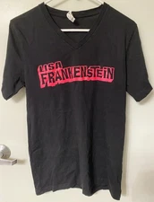 Lisa Frankenstein T-Shirt Orange Whip Grip New Orleans V-Neck Women Medium Black