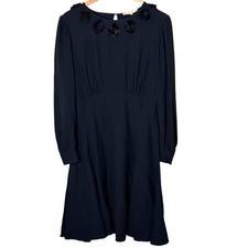 Michael Kors Collection Black Made in Italy Dress Floral Embellished Size 10