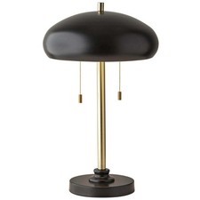 Adesso 1562-21 Cap Table Lamp Black and Antique Brass