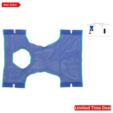 Patient Lift Sling with Commode Opening - Washable Polyester Mesh