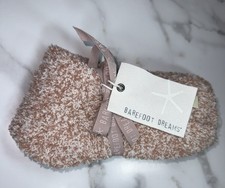 BAREFOOT DREAMS COZY CHIC WOMEN'S HEATHERED FUZZY SOCKS TERRA WHITE S/M NEW