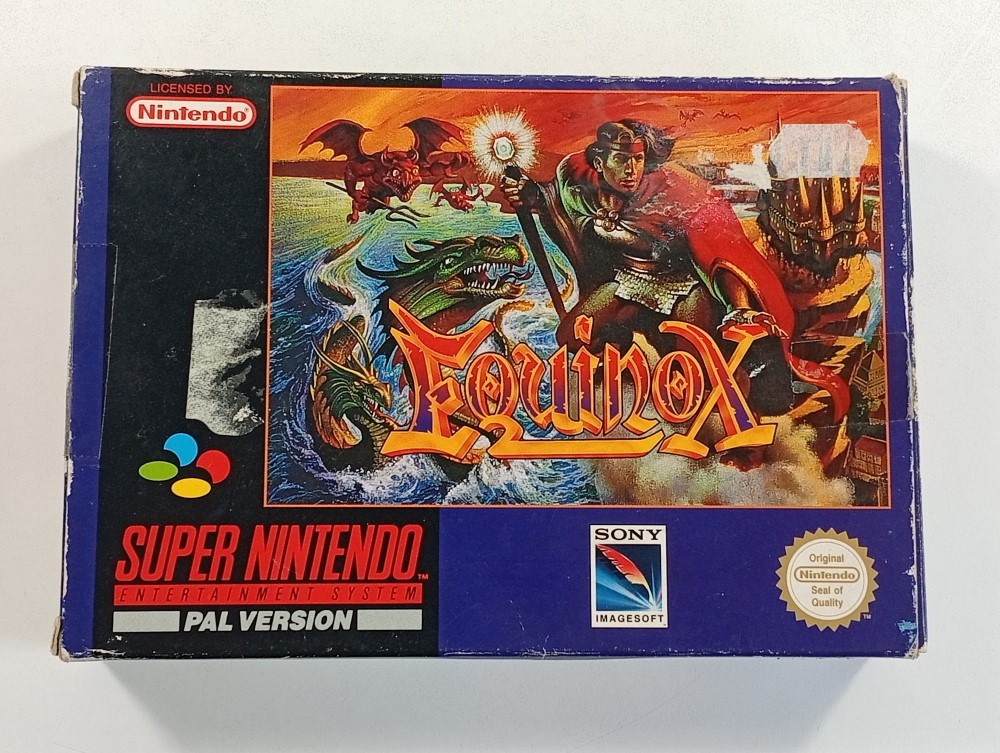 EQUINOX SUPER NINTENDO (SNES) PAL-UKV (COMPLETE WITH FRENCH MANUAL - GOOD CONDIT