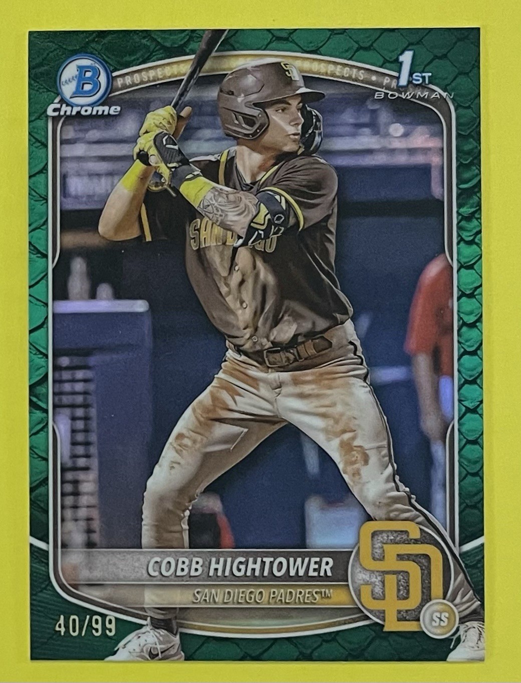 2025 Bowman Chrome ~ Cobb Hightower #BCP-104 ~ Reptilian Green Variant 40/99