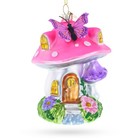 Fairy Mushroom House Blown Glass Ornament