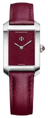 Baume & Mercier Hampton Burgundy Dial Burgundy Leather Womens Watch M0A10673