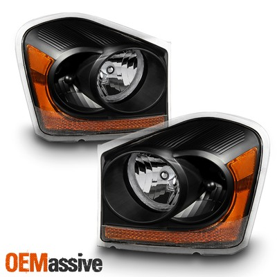 #ad #ad Fit 04 06 Dodge Durango Black Replacement Headlights Headlamps LR 2004 2006 $99.99