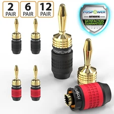 FosPower Deadbolt Banana Plug 24K Gold Plated Speaker Connector