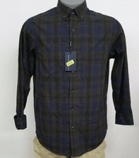 Hart Schaffner Marx Navy Brown Checked L/S Men's Shirt NWT 98.50 Choose Size