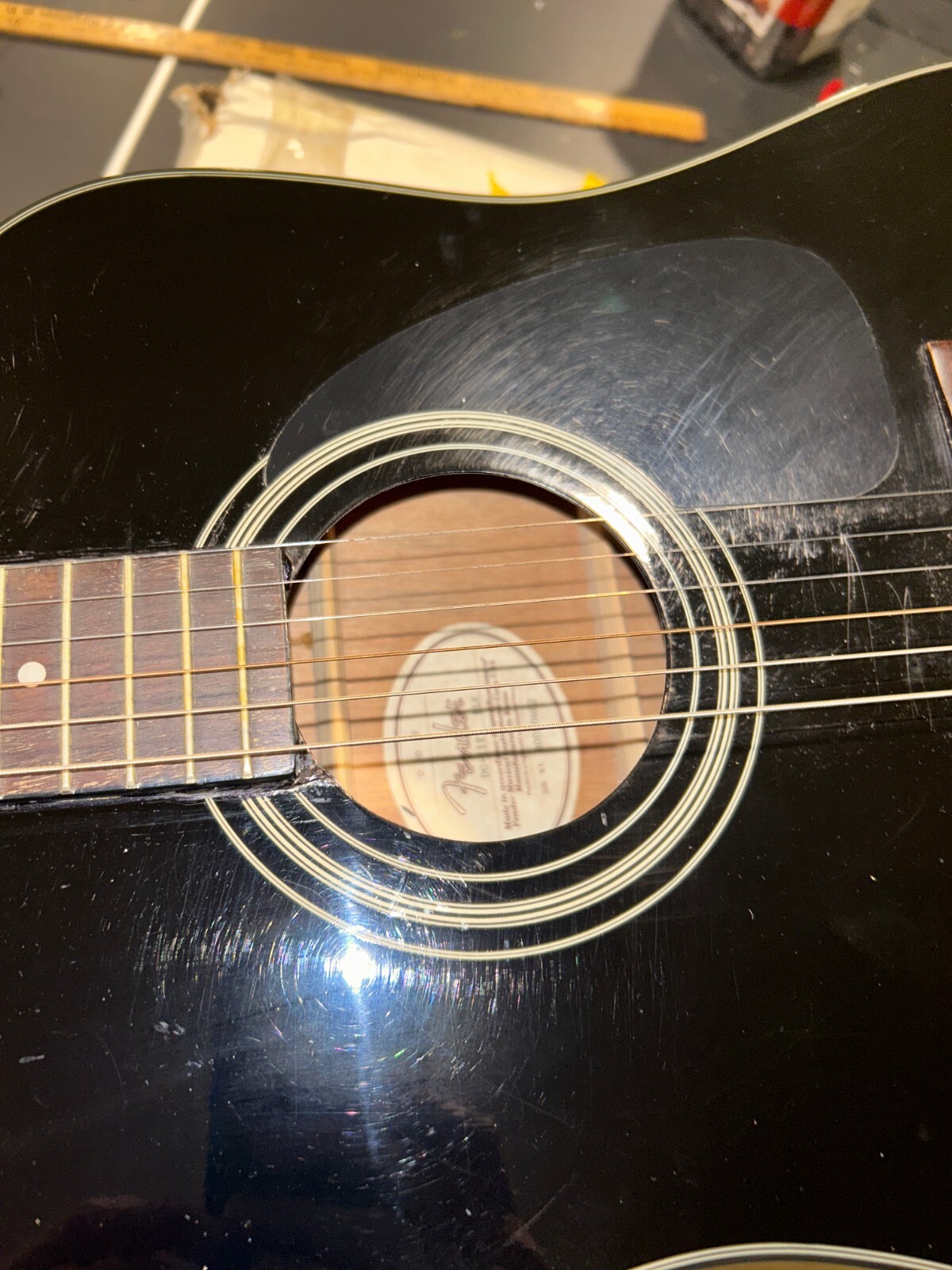 Nice Fender DG11E Acoustic Electric Guitar Black 6 String w/ Case