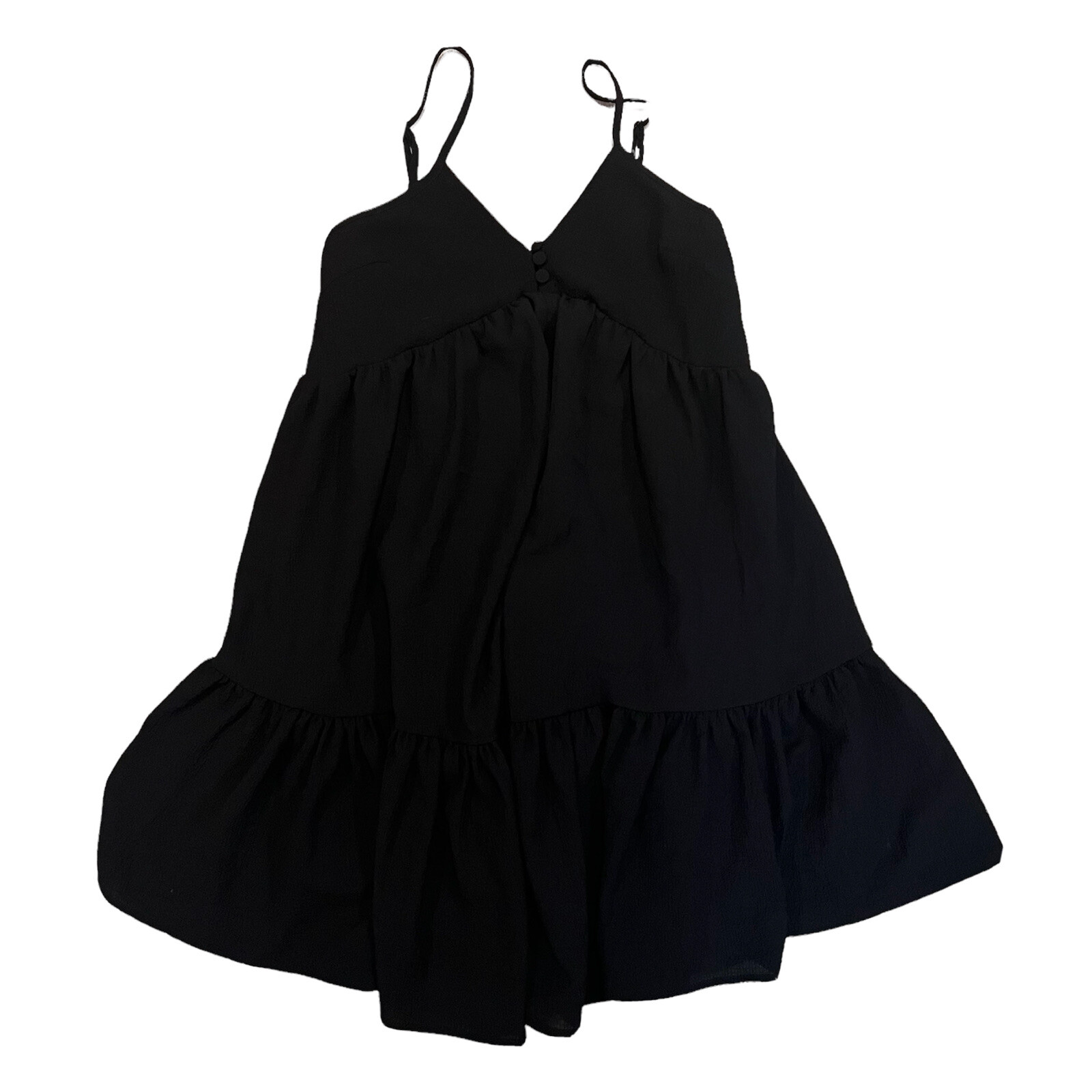 Urban Outfitters Tiered Ruffle Babydoll Dress XS Blac… Gem