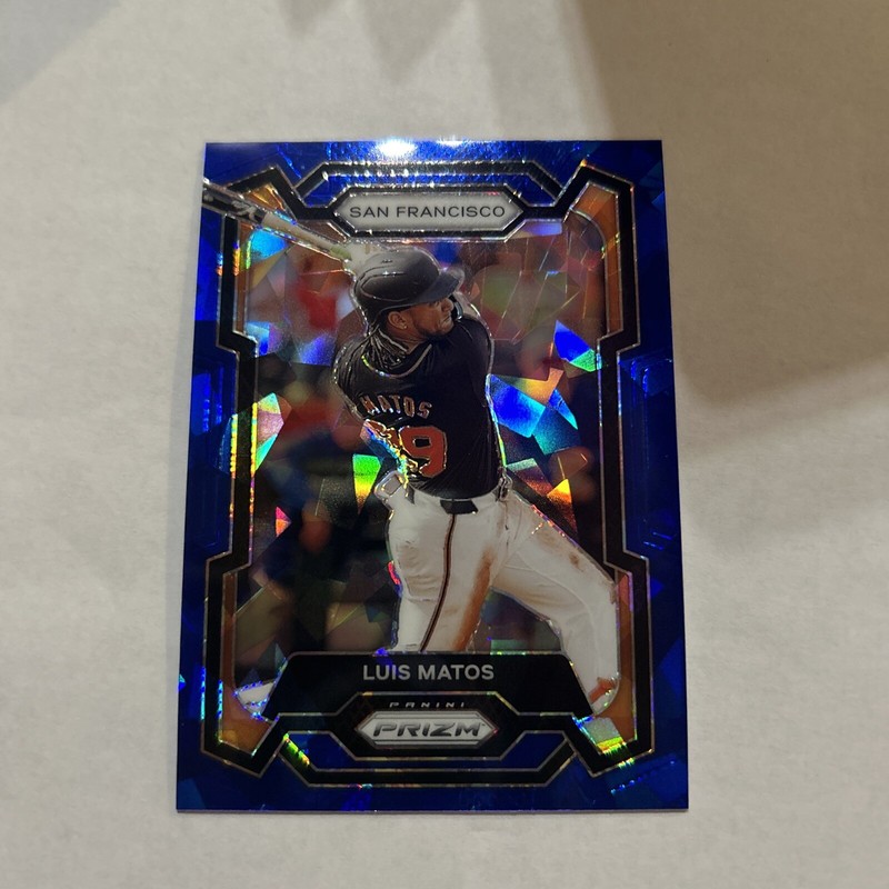 Luis Matos 2024 Panini Prizm Blue Cracked Ice 🔥Giants #61⚾️ Stunner!