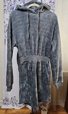  Fashion Nova Gray Chenille Women's Dress Hooded Casual Style Pockets Size S 
